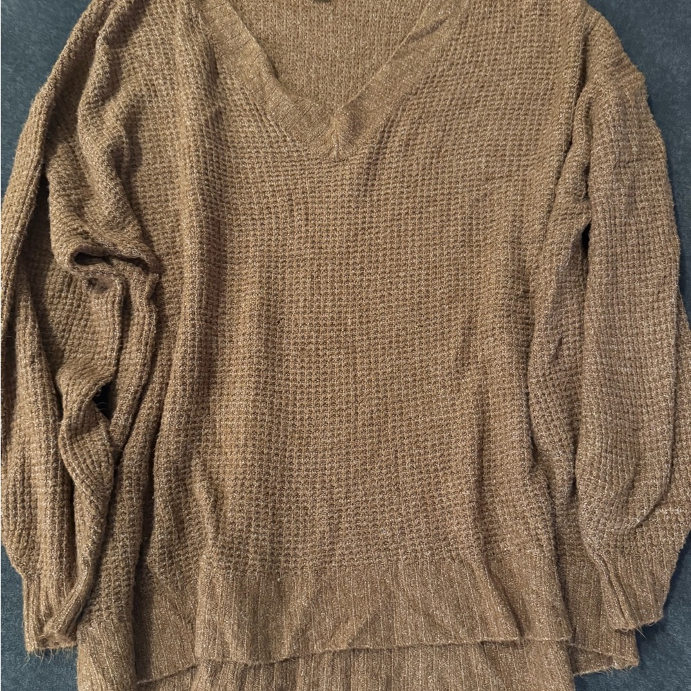 American Eagle Outfitters Brown V-Neck Sweater